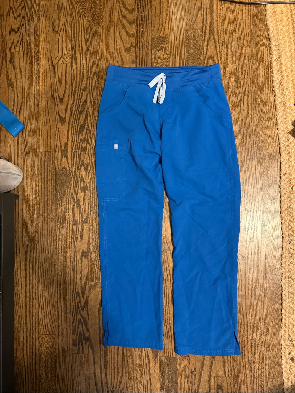 Figs royal blue yola skinny straight pants s/petite